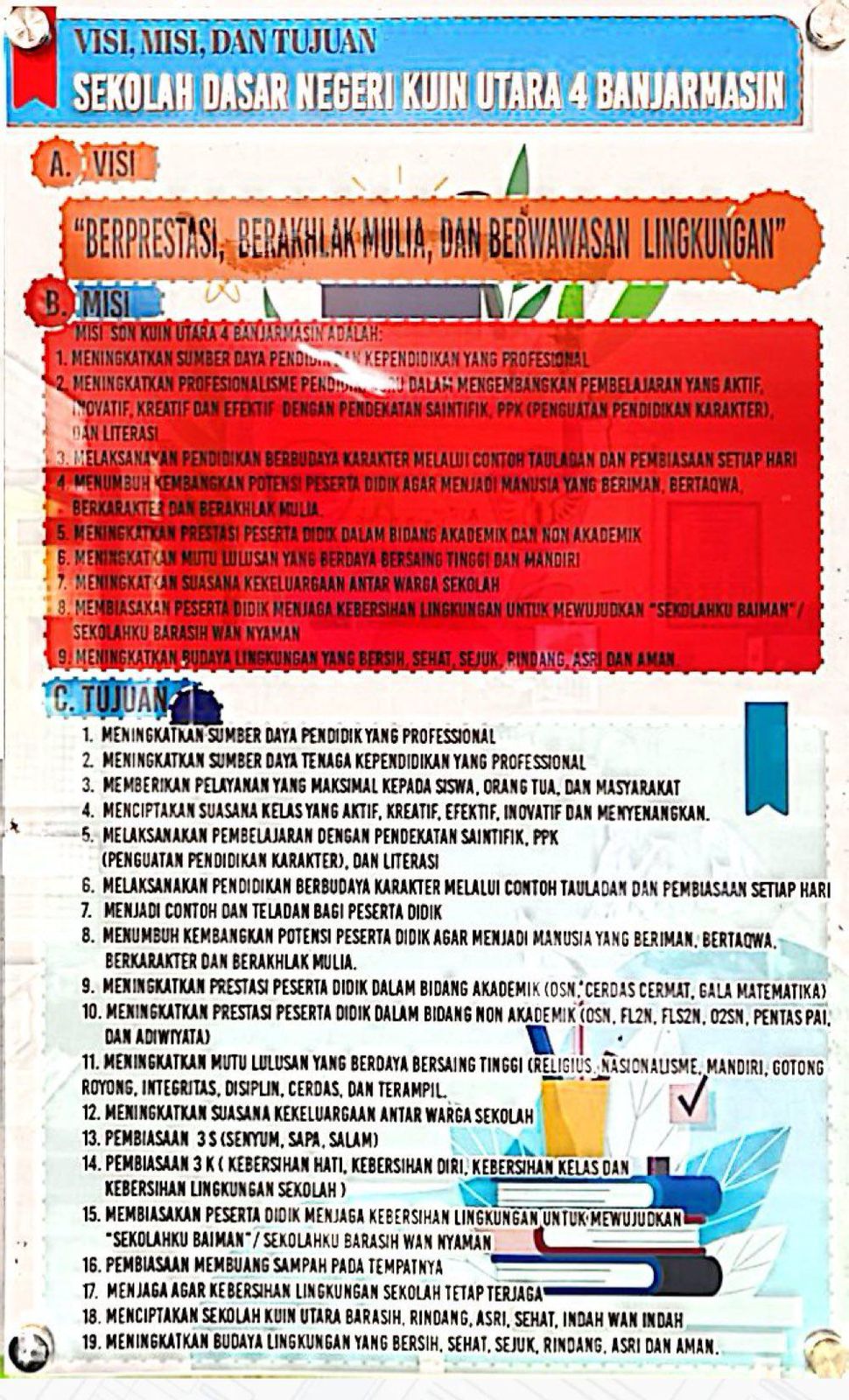 Visi Misi SDN Kuin Utara 4